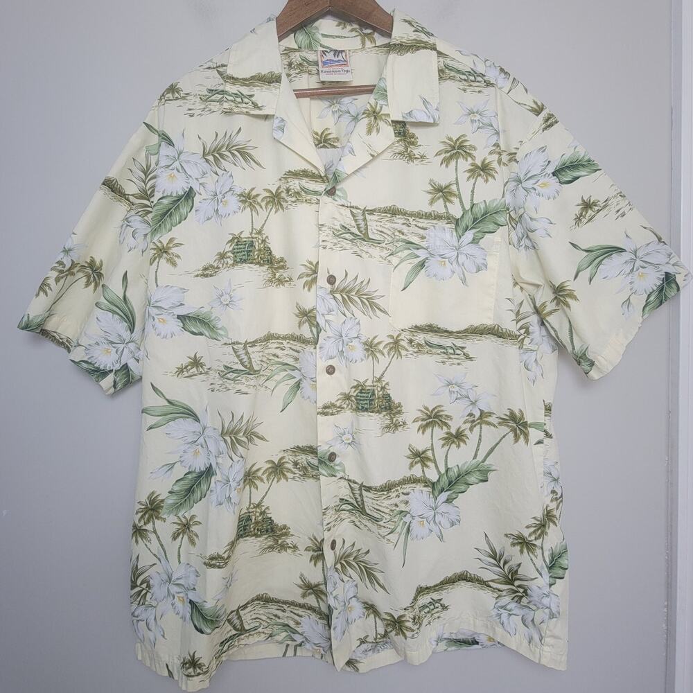 Hawaiian Togs Mens 2XL Aloha Shirt Short Sleeve Tropical Floral Cotton